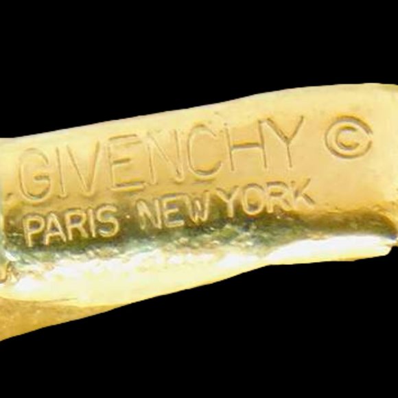 Givenchy Paris New York Vintage Modernist Gold Tone Statement Runway Ear… - Picture 7 of 10